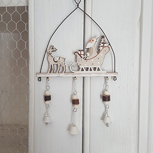 Père Noël et traineau en bois Shabby Chic N Pla...