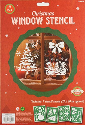 1 x Lot de 4 pochoirs en plastique de fenêtre d...