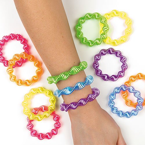 Lot de 6 Bracelets Fluo à Ressorts en forme de ...