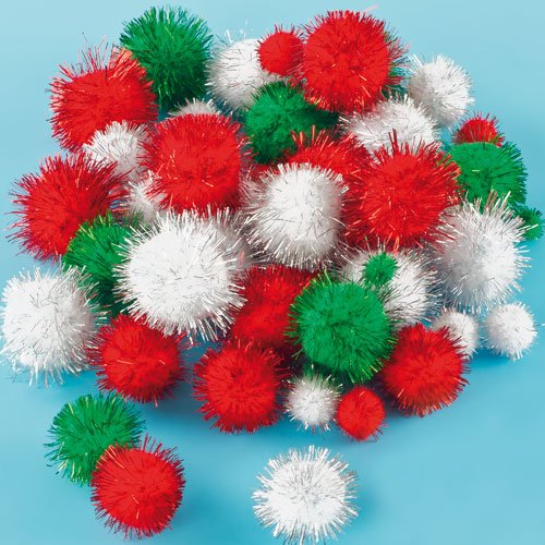 Pompons pailletés de Noël pour enfants à utilis...