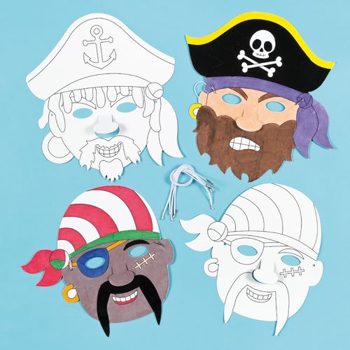 Baker Ross Lot de Masques Pirates à colorier - Idéal pour les déguisements de Pirates code EAN 5051174050037 