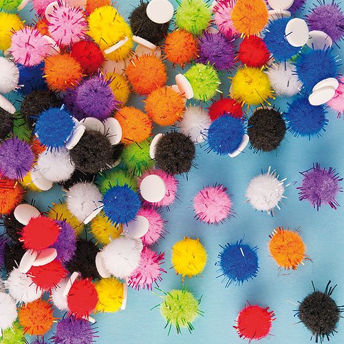 Lot de 150 Pompons Paillettés Auto-Adhésifs pou...