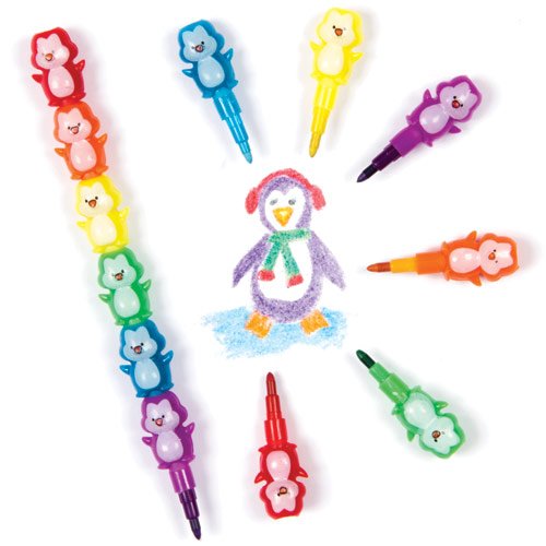 Crayons Pingouins Emboîtables, cadeaux parfaits...