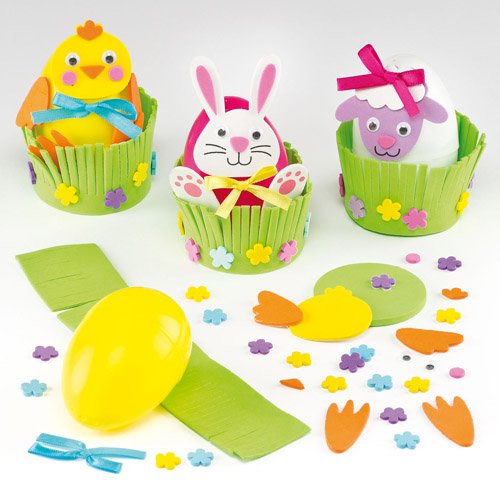 Baker Ross Kits Œufs de Pâques 3D Personnages de Pâques que les enfants pourront fabriquer, décorer et exposer (Lot de 3) code EAN 5051174054820 