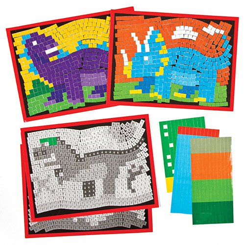 Feuilles d'Autocollants Dinosaures Mosaïque en ...