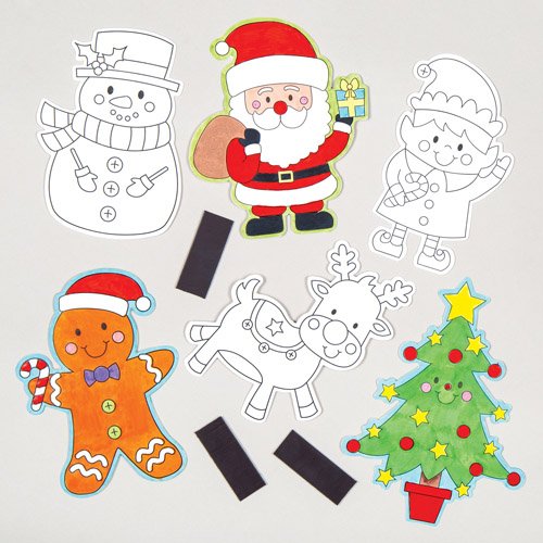 Baker Ross Aimants de loisirs créatifs de Noël que les enfants pourront colorier et personnaliser - Décorations de loisirs créatifs de Noël que les enfants pourront confectionner (Lot de 12). code EAN 5051174066588 