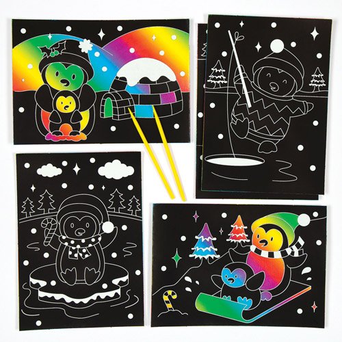 Dessins de pingouins à gratter que les enfants ...