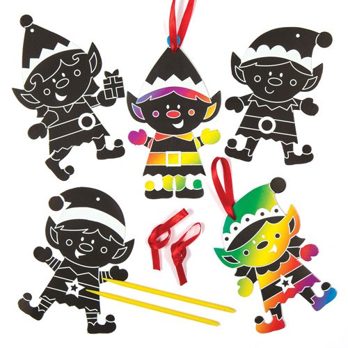 Kit de décorations en forme de lutins à gratter...