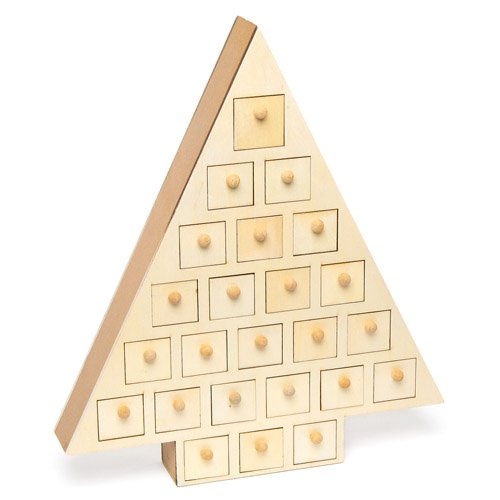 Sapin calendrier de l'Avent en bois que les enf...