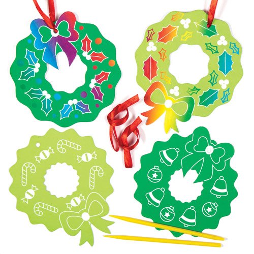 Kit de décorations à gratter en forme de couron...