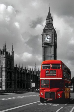 1art1 43505 Poster Londres Le Bus Rouge 91 X 61 cm