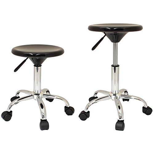 Tabouret rond en plastique noir