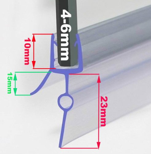 eShoppables Eshoppables Joint pour porte de douche en verre 4-6 mm 16-23 mm 5052013000077 (5052013000077)