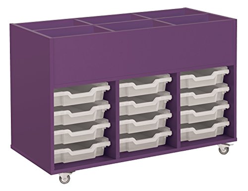 ColourBox Colourbox 4 x 3 kinderbox peu profondes Plateau de rangement à roulettes - Violet/Gris Clair 5052219247337 (5052219247337)