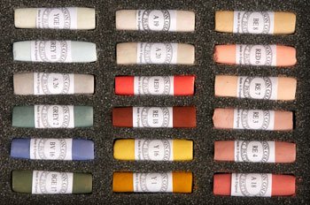 Pastel secs : ensemble de 18 portrait