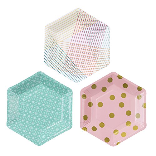 Party-plate party time hexagonal assiette 3 des...