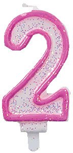 Scintillement rose Bougie numéro 2