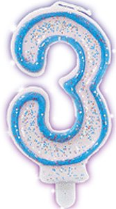 Paillettes bleu Bougie numéro 3
