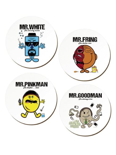 Set de 4 Sous-verres Mr.White inspiré par Break...