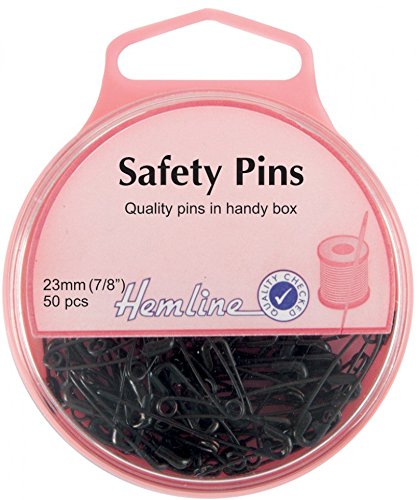 Épingles à nourrice en métal noir 23 mm-lot de 50