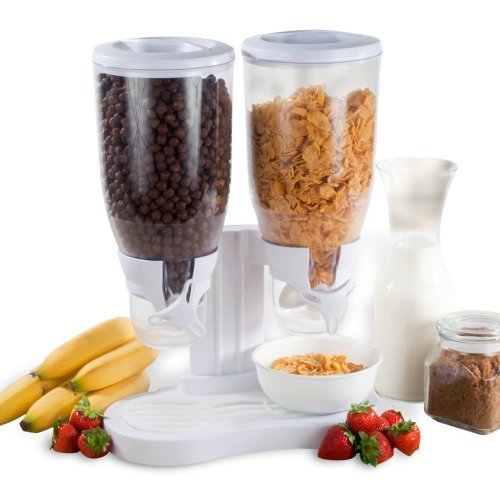 Max Distributions Double distributeur de céréales ou aliments secs blanc 5053380233891 (5053380233891)