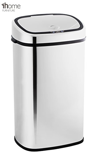 Poubelle automatique argent en acier pour cuisi...