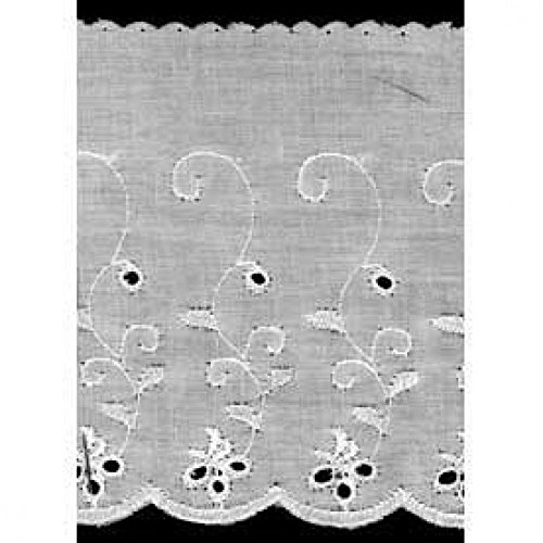Blanc 110 mm de large en dentelle Motifs Broder...
