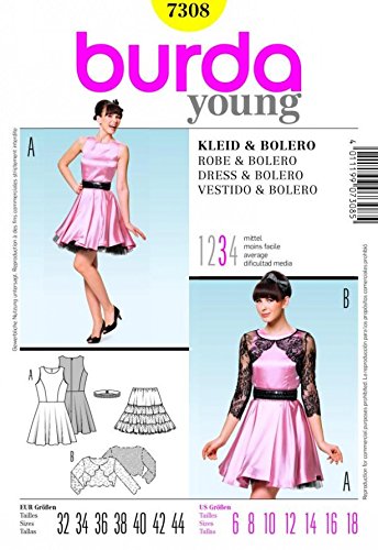 Ladies sewing pattern 7308 - dresses, underskir...
