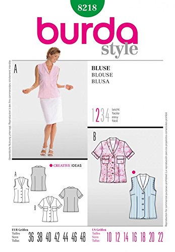 Patron de couture Burda Femme - 8218-Blouse &t-...