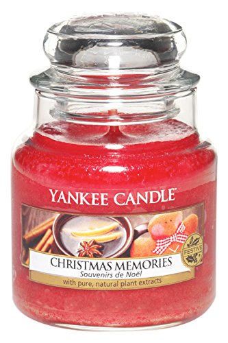 Bougie en pot souvenirs de noël, rouge, small