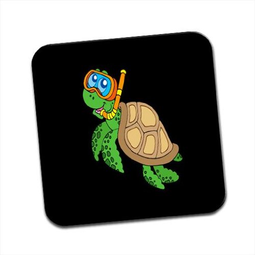 Vert Tortue de mer de plongée avec tuba simple Sous-verre 5053724610227 Fancy A Snuggle