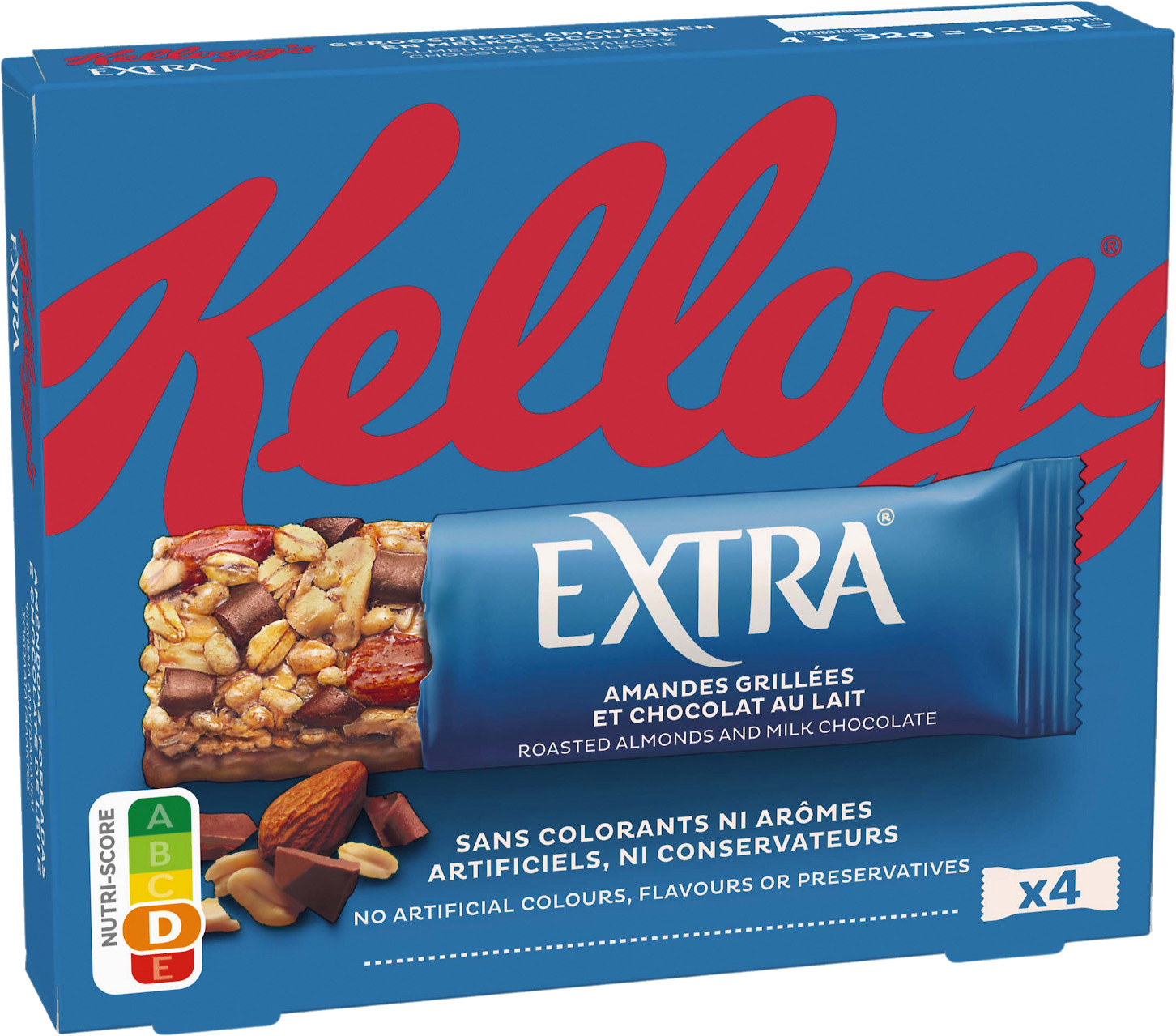  BARRES DE CEREALES AMANDES GRILLEES EXTRA KELLOGG'S code EAN 5053827176125 