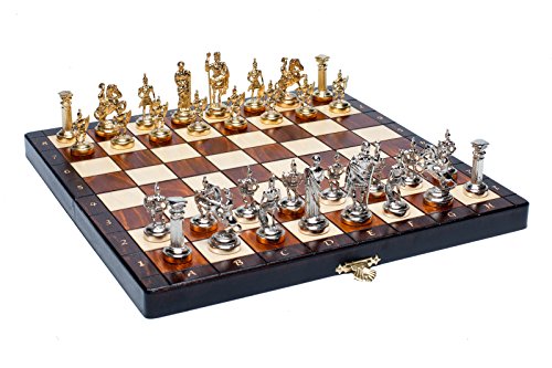 Jeu d'échecs en bois métal armée grecque romain...