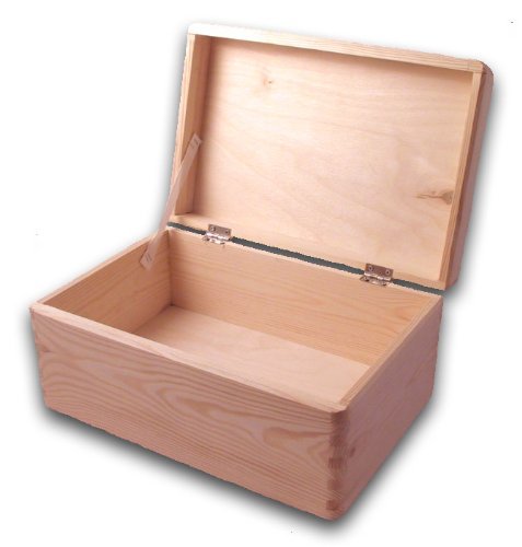 HomeDecoArt Boîte à Outils en Bois Naturel Non Peint DIY Caisse de Rangement sans Poignées / Boîte avec couvercle 30 x 20 x 14 cm 5053839108756 (5053839108756)