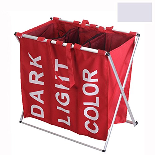 Bathroom Solutions Grand panier à linge sac poubelle panier de rangement 3 compartiments avec cadre en aluminium 5053852014409 (5053852014409)