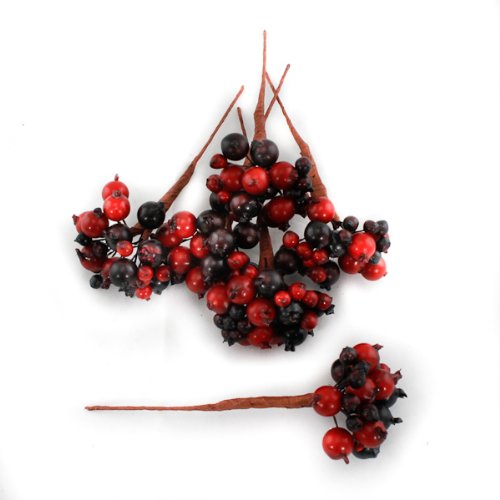 Baies Artificiel Rouge Bordeaux Lot de 8 Berry ...