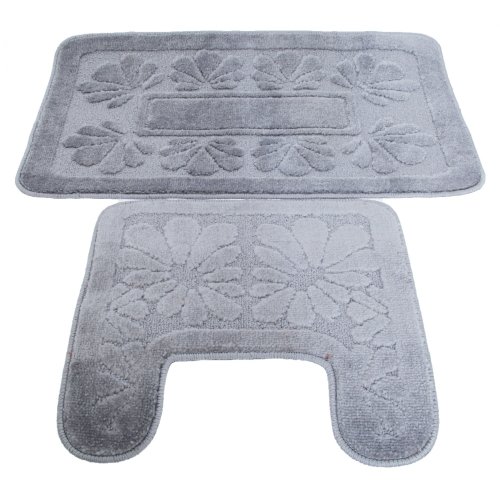 Ensemble de tapis de bain et contour de WC (Voi...