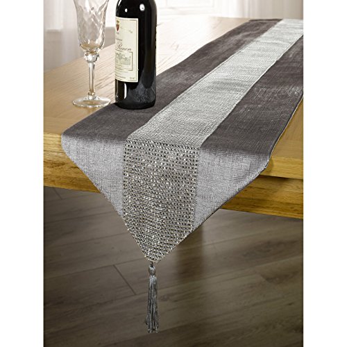 Panache Chemin de table à strass (33cm x 183cm) (Argent) code EAN 5054171464579 