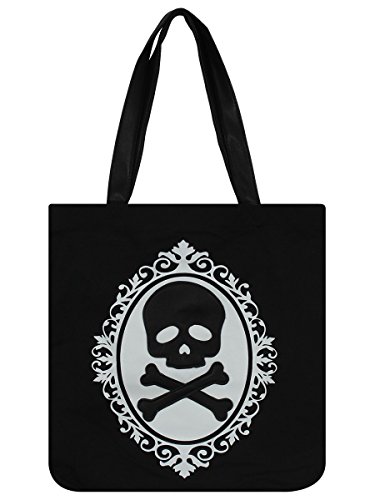 Fourre-tout Danger Skull Sign Canvas noir
