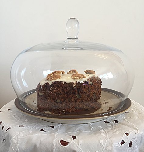 Solavia Fait main en verre Grand moule à gâteau/fromage/Pasty Dôme Couvercle 26 cm diamètre max Lara 5054269585032 (5054269585032)