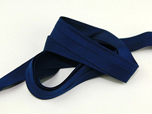 20 mm Ruban biais en coton stretch bleu marine ...