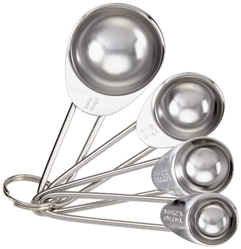 Set 4 pièces cuillères à mesurer acier inoxydable
