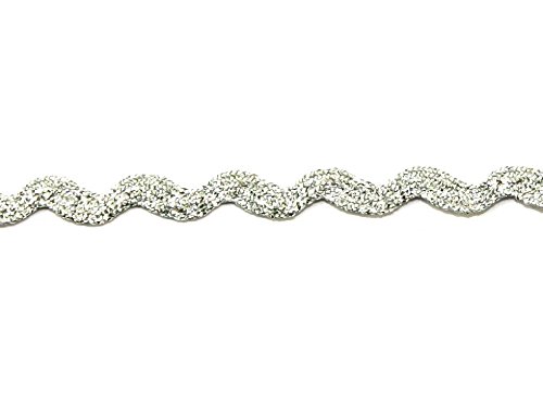 7 mm coupe Ric Rac Lurex - Argent par 50 m + sa...