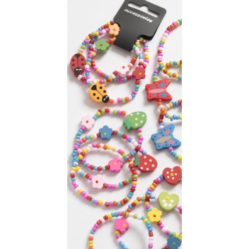 Talbot Fashion lot de 3 en bois Perle Bracelets Filles Fête Accessoires code EAN 5055012954044 