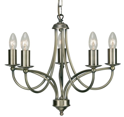 Lustre - 5 lumières-finition laiton antique