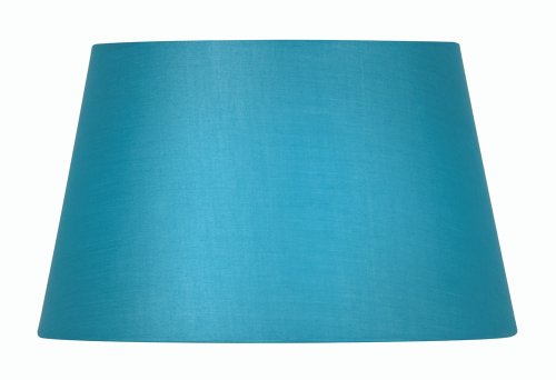 Abat-jour tambour en coton bleu 50 cmsupport ve...