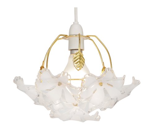 Oaks Lighting Abeba lustre en laiton poli avec fleurs acryliques petit modèle code EAN 5055028093232 