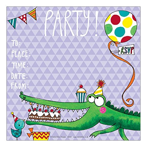 Cartons d'invitation motif crocodile 5055040841118 Rachel Ellen