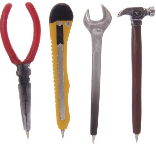 Stylo outils (clé, pince, marteau, cutter)