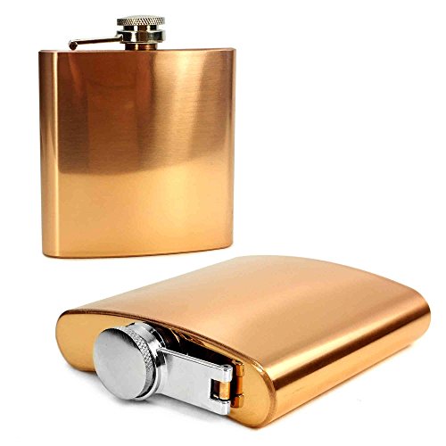 e-volve E-Volve Flasque Alcool Whisky Style Moderne - 6 oz - inox - Cuivre Plaqué- pour des occasions spéciales (mariage, sports, Golf, garçon d'honneur, fête des pères etc) 5055261822538 (5055261822538)